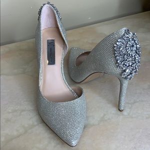 INC Silver Crystal Pumps